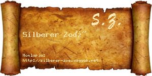Silberer Zoé névjegykártya